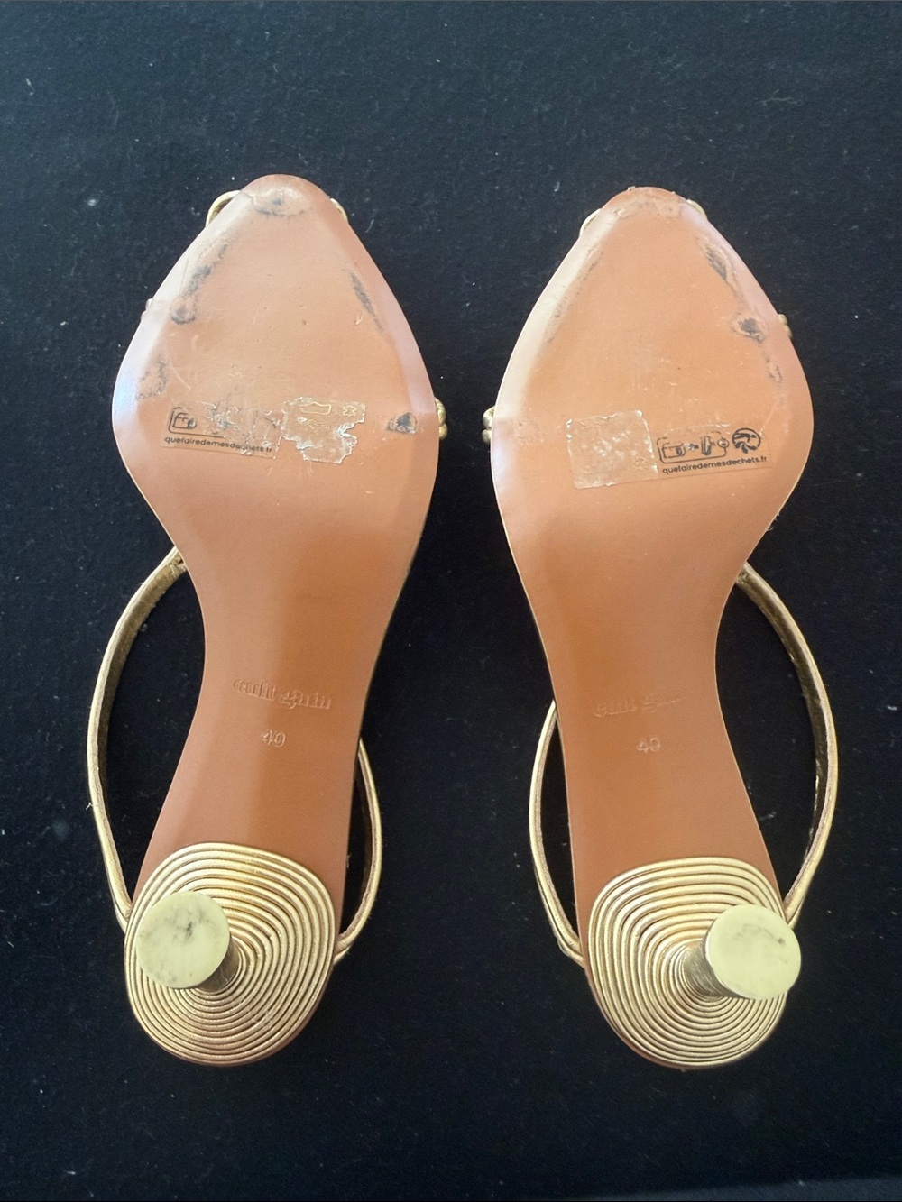 cult gaia Metallic Gold Strappy Mules - Picture 3 of 4